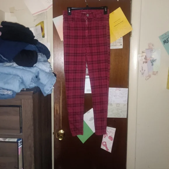 AMERICAN EAGLE High Rise Plaid Jeggings - Size 4 - Picture 4 of 9